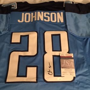 NFL’s Chris Johnson Autographed Jersey from the Tennessee Titans!!!!